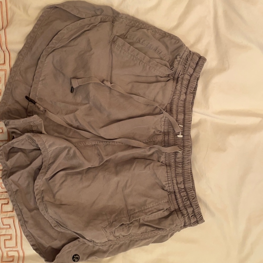Gray high waisted lulu shorts